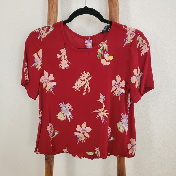 Madewell Bird Of Paradise Button Back Cropped Shirt - Picture 4 of 12